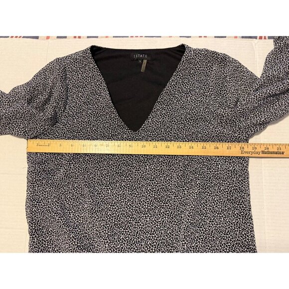 1.State V-Neck Long Ballon Sleeve Cuff Smock Sheer Blouse Career Wear Small - Picture 7 of 13